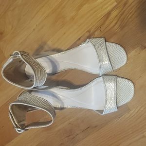 Alfani tan and gold ankle strap dressy sandals, size 9.5 - never worn